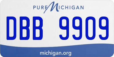 MI license plate DBB9909