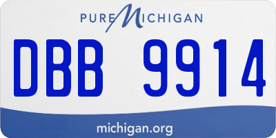 MI license plate DBB9914