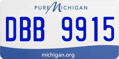 MI license plate DBB9915
