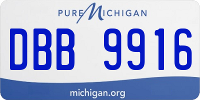 MI license plate DBB9916