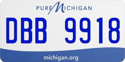 MI license plate DBB9918