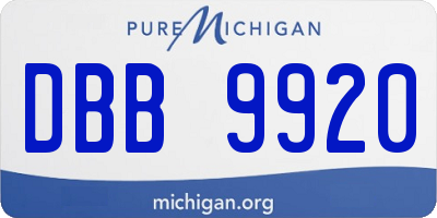MI license plate DBB9920