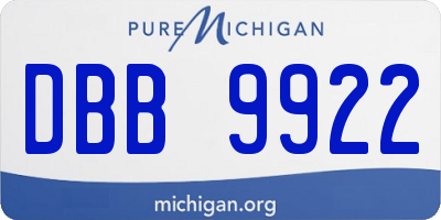 MI license plate DBB9922