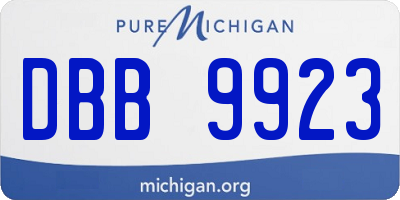 MI license plate DBB9923