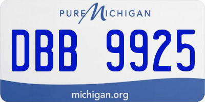 MI license plate DBB9925