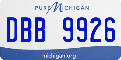 MI license plate DBB9926