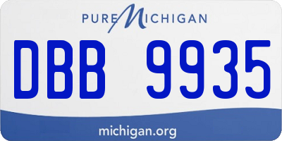 MI license plate DBB9935