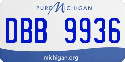MI license plate DBB9936