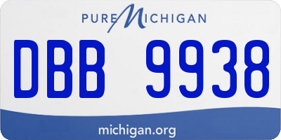 MI license plate DBB9938