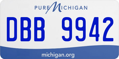 MI license plate DBB9942