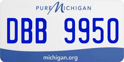 MI license plate DBB9950