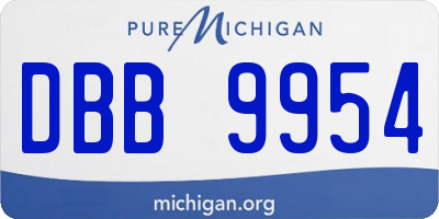 MI license plate DBB9954
