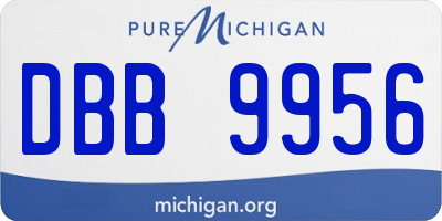 MI license plate DBB9956