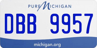 MI license plate DBB9957