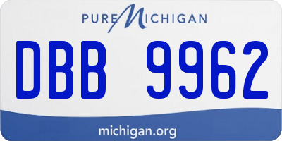 MI license plate DBB9962