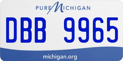 MI license plate DBB9965