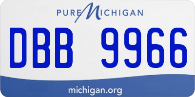 MI license plate DBB9966