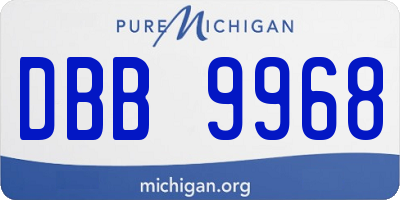 MI license plate DBB9968