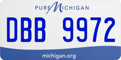 MI license plate DBB9972