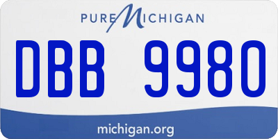 MI license plate DBB9980