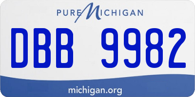 MI license plate DBB9982