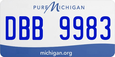 MI license plate DBB9983