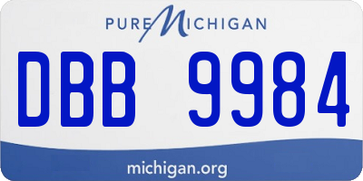 MI license plate DBB9984
