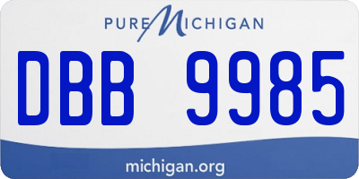 MI license plate DBB9985
