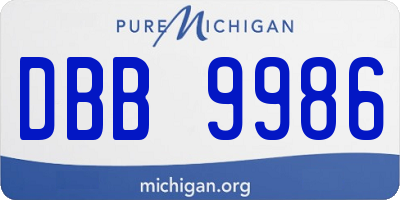 MI license plate DBB9986