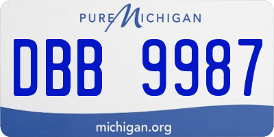 MI license plate DBB9987