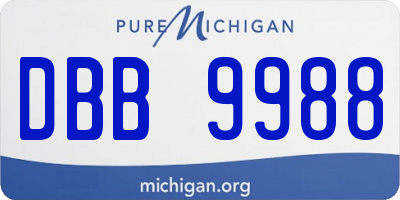 MI license plate DBB9988