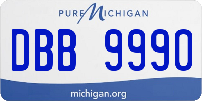 MI license plate DBB9990