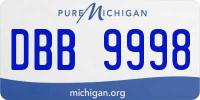 MI license plate DBB9998