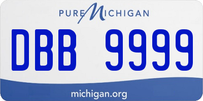 MI license plate DBB9999