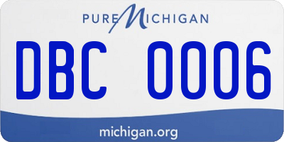 MI license plate DBC0006