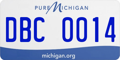 MI license plate DBC0014
