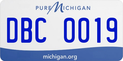 MI license plate DBC0019