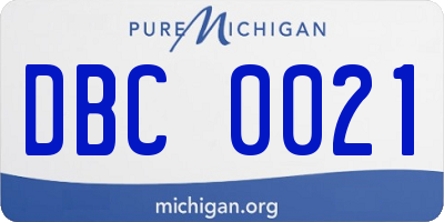 MI license plate DBC0021