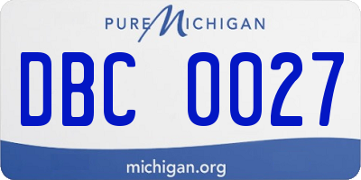 MI license plate DBC0027