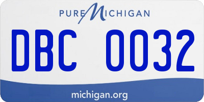 MI license plate DBC0032