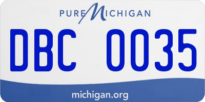 MI license plate DBC0035