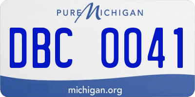 MI license plate DBC0041