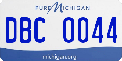 MI license plate DBC0044
