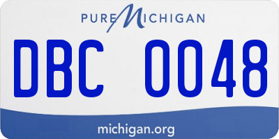 MI license plate DBC0048