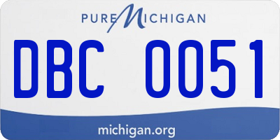 MI license plate DBC0051