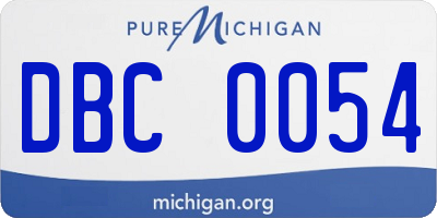MI license plate DBC0054