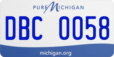 MI license plate DBC0058