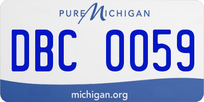 MI license plate DBC0059