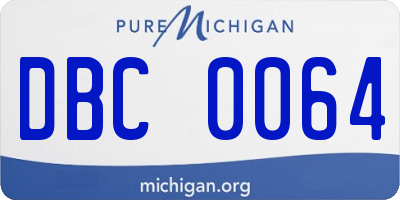 MI license plate DBC0064