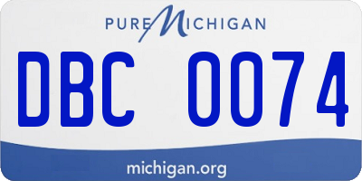 MI license plate DBC0074